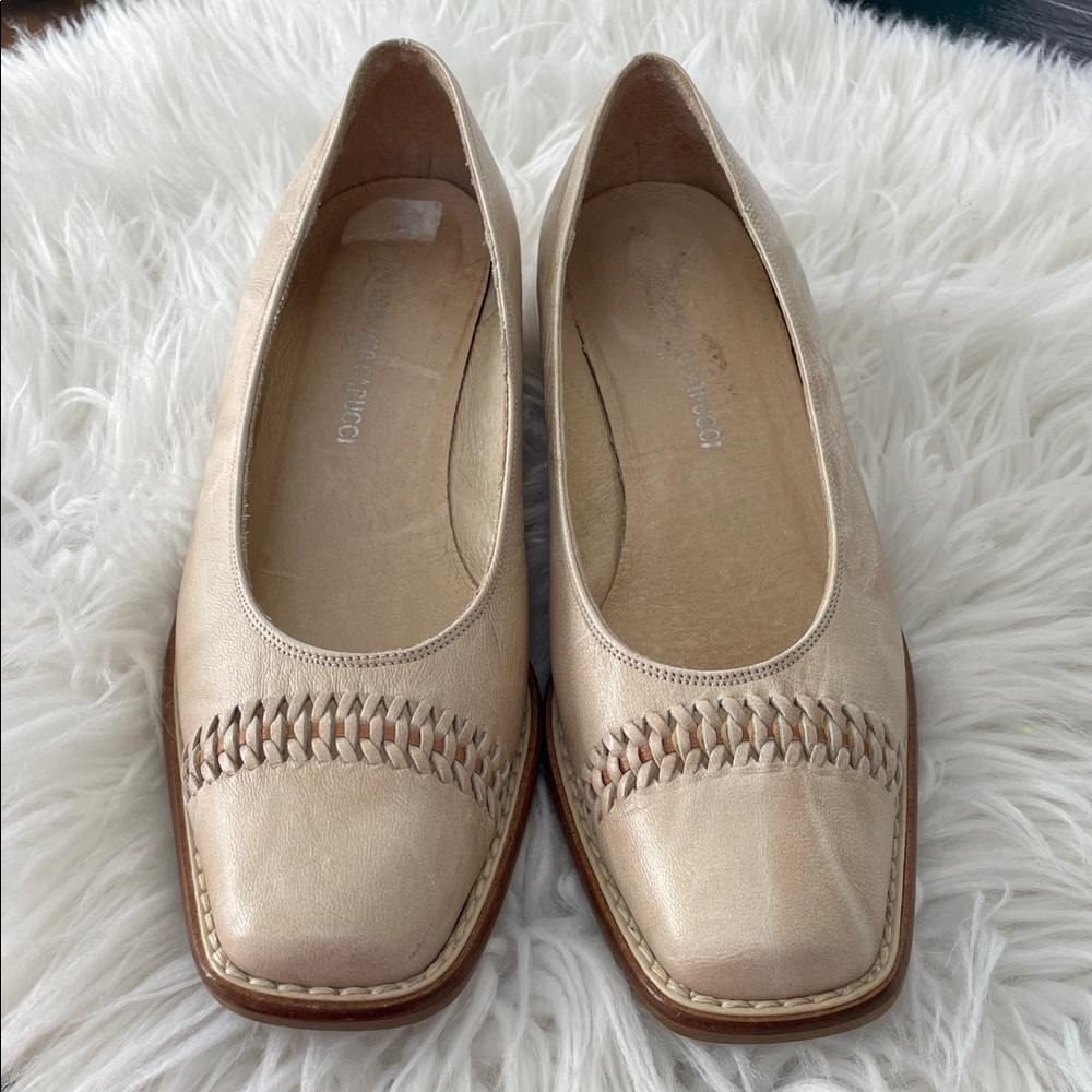 Vintage Roberto Capucci Shoes Leather Designer Shoes Size 6B Cream brown Color - Picture 2 of 13